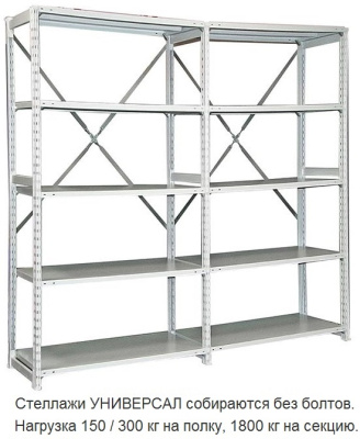 Стеллаж металлический ТСУ 3.2.5-300